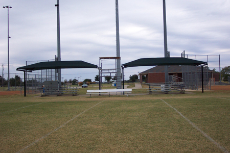 shade canopies at football field